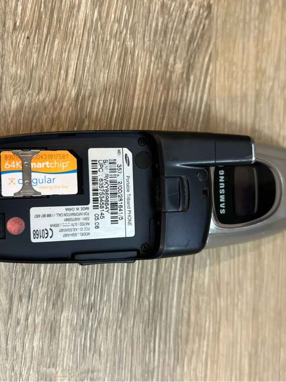 Samsung Cingular Flip Phone Silver Vintage Y2K Cell Phone AT&T Era Collectible